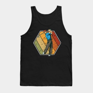 Golfer Retro Vintage Logo Golf Swing used Grunge Tank Top